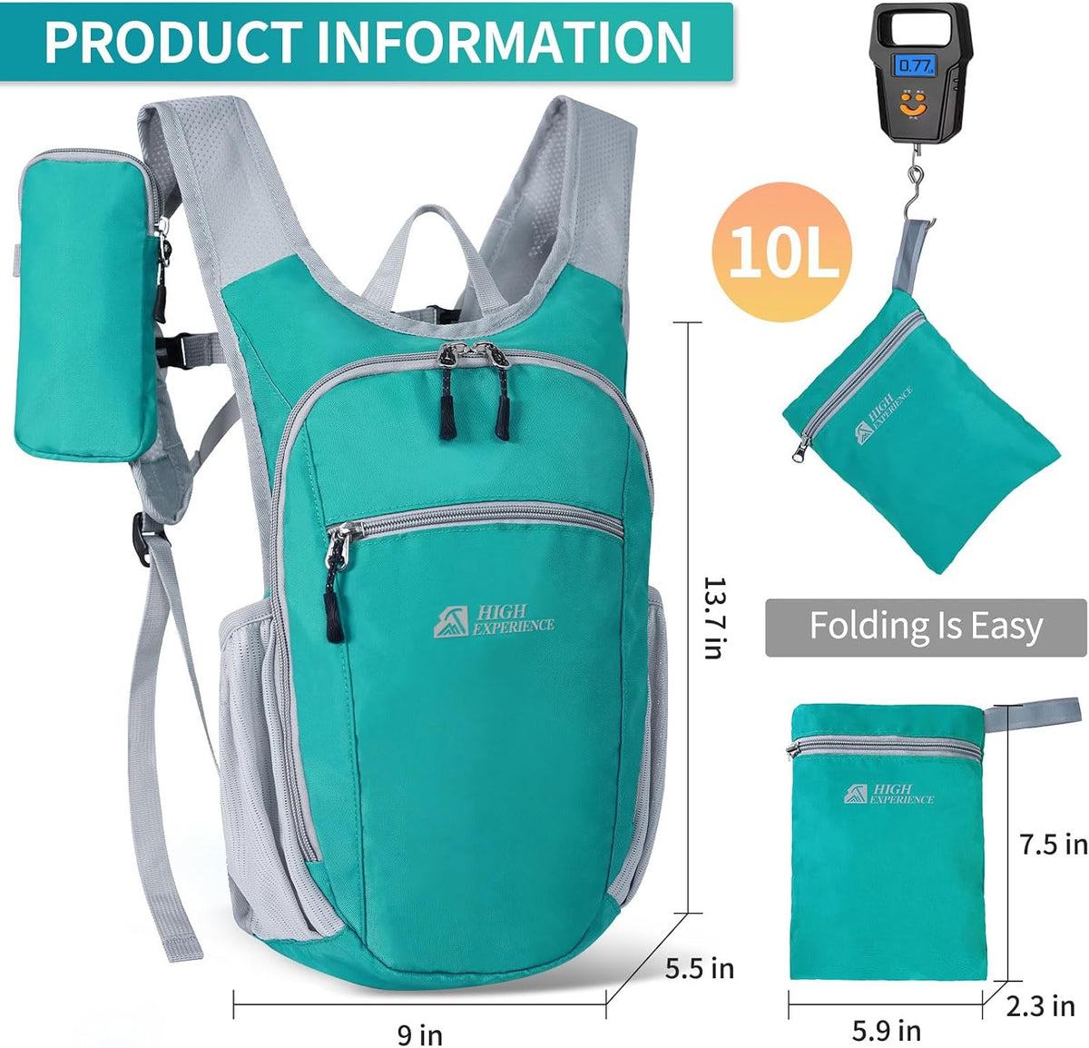 Small Hiking Backpack Packable Lightweight for Women Men