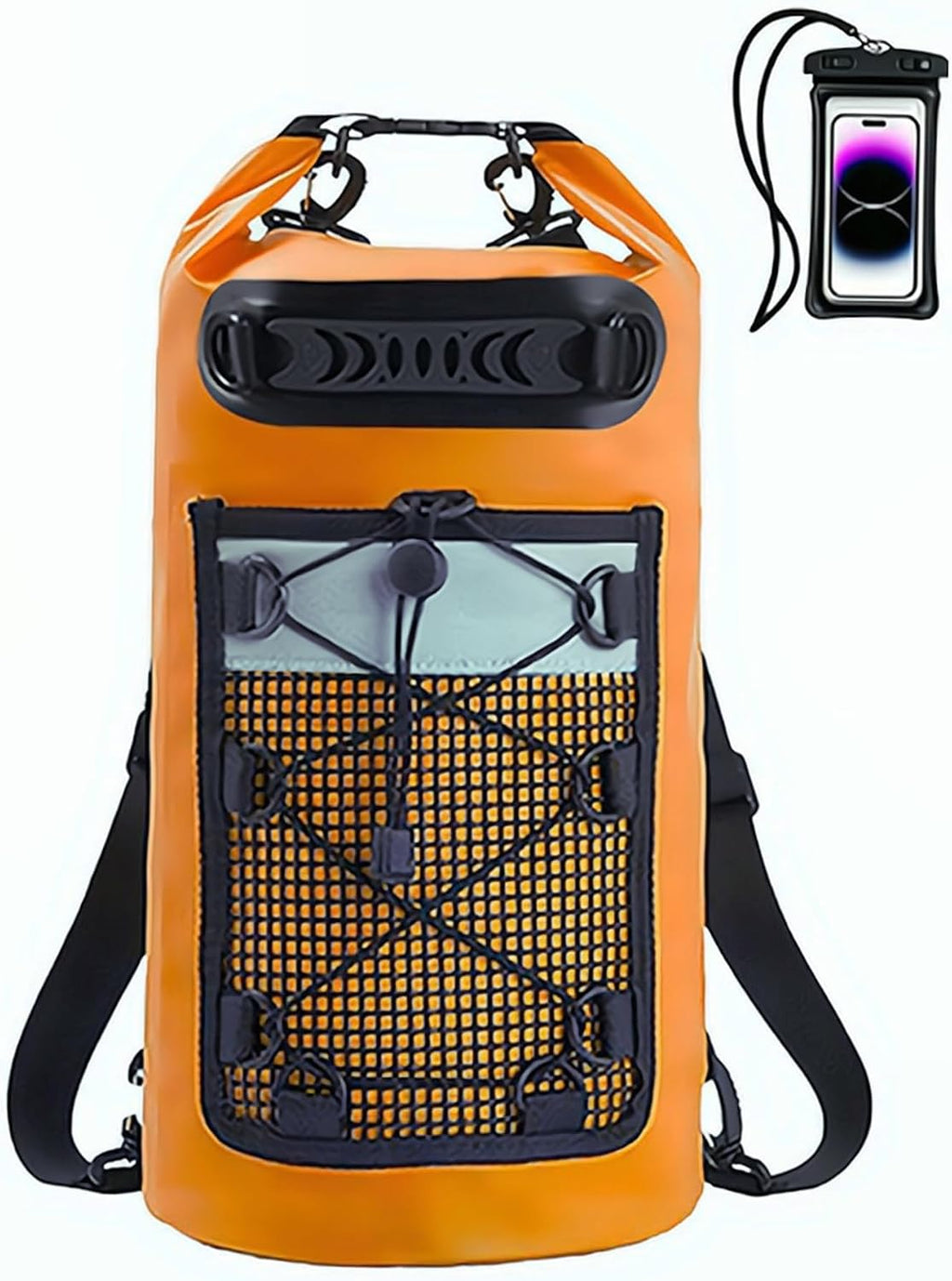 SHENDU 20L Roll-Top Waterproof Dry Bag Backpack for Kayaking Hiking(orange)