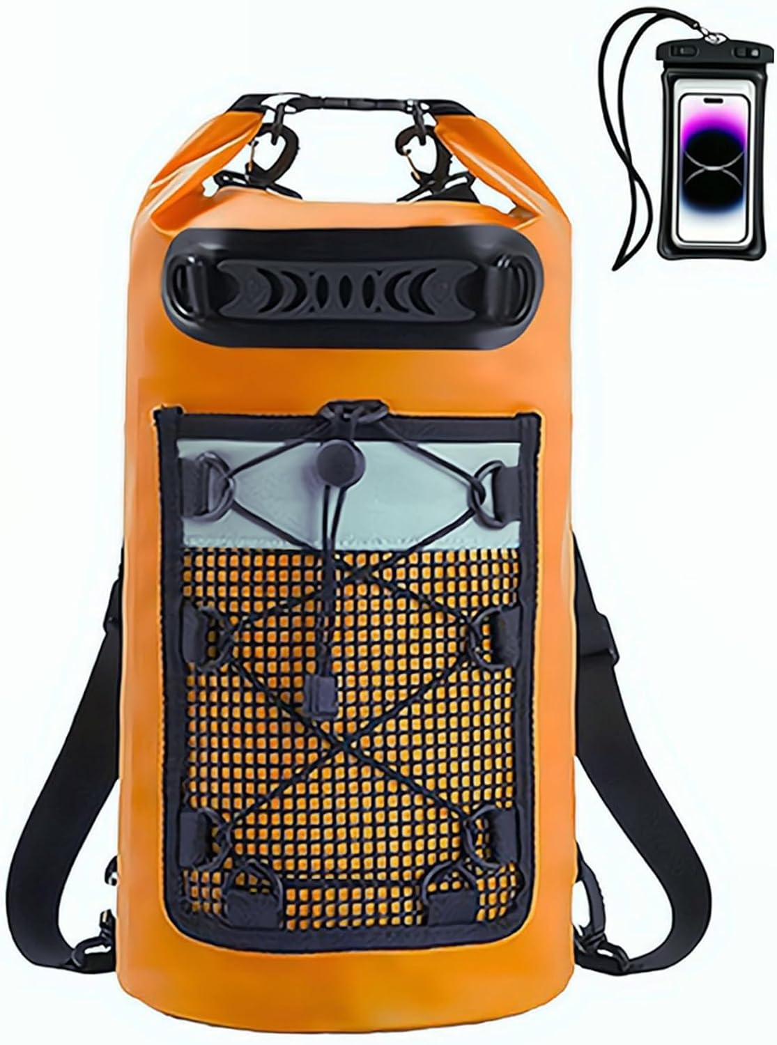 SHENDU 20L Roll-Top Waterproof Dry Bag Backpack for Kayaking Hiking(orange)