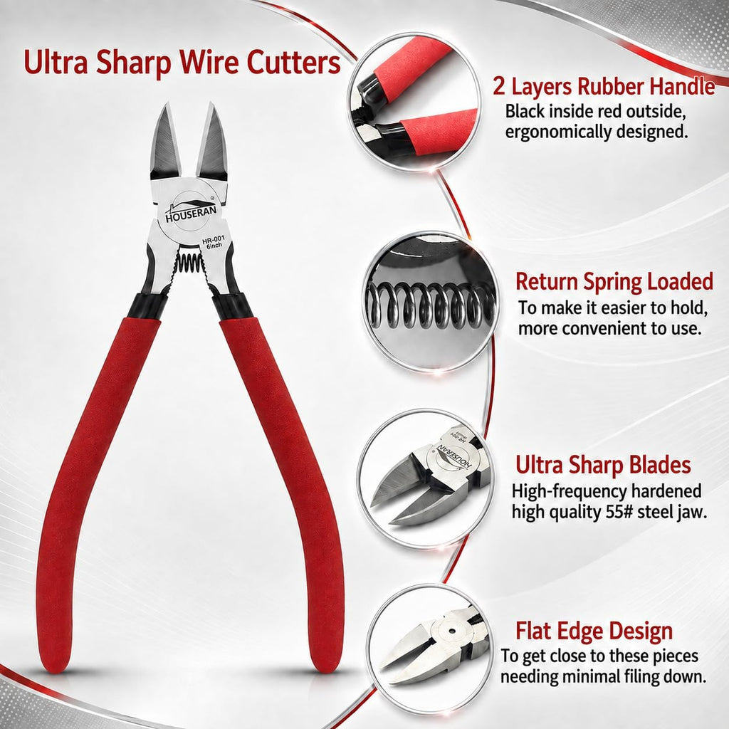 Wire Cutters 10 PACK, 6 inch, Side Cutters, Flush Cut Pliers