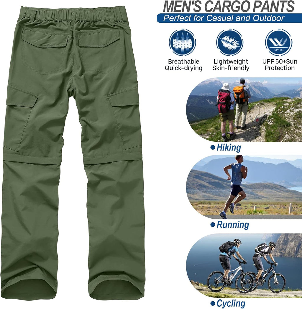linlon Boy Scout Pants Hiking Mens Convertible Zip Off Safari Fishing