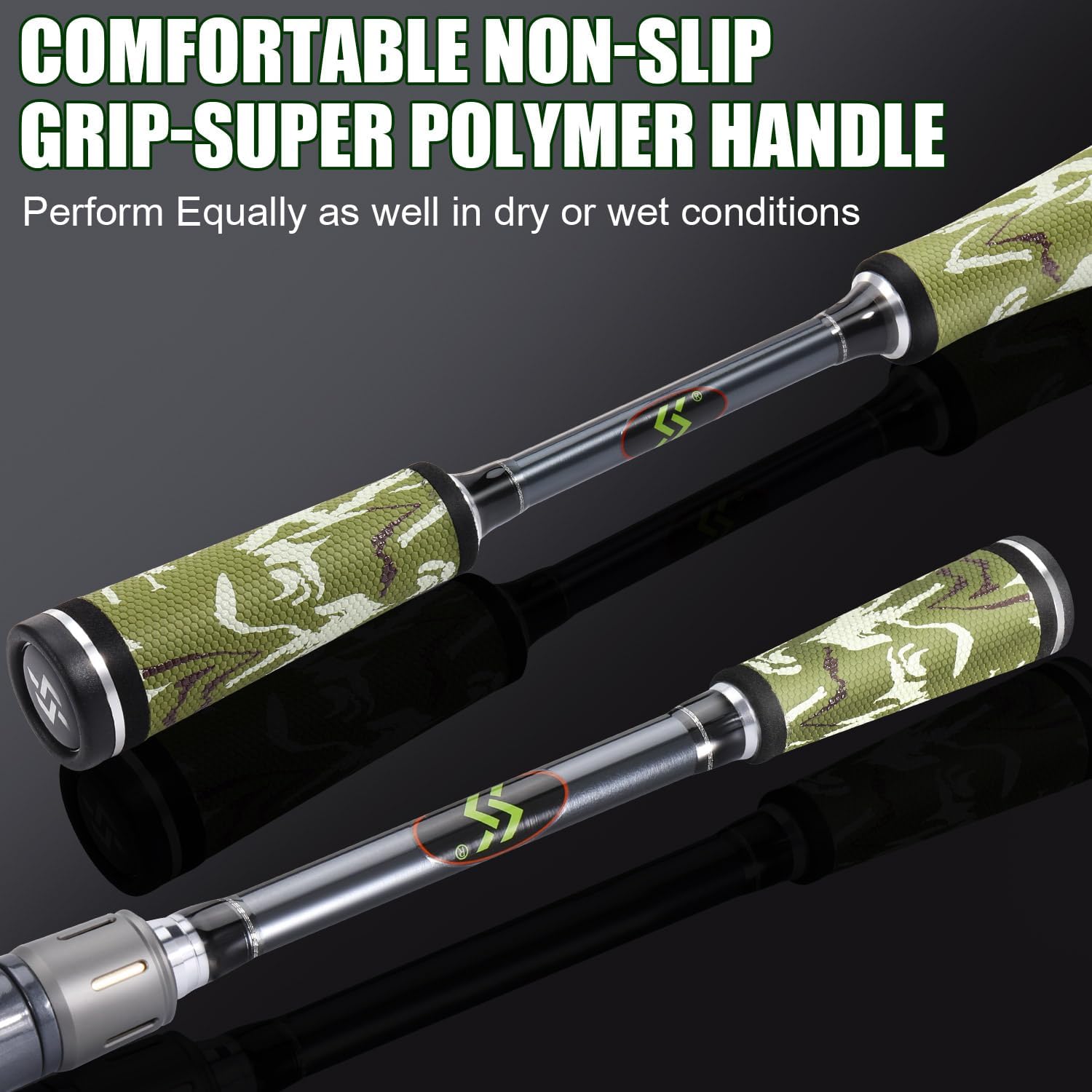 Sougayilang Spinning Combo – 30+24Ton Carbon Fiber 2-Piece Rod, M/MH Power, 19LB Drag, 5.2:1 Gear Ratio, Lightweight Saltwater Freshwater Kit for Bass, Trout, Salmon, Catfish (6’/7’ /7'6''Options)
