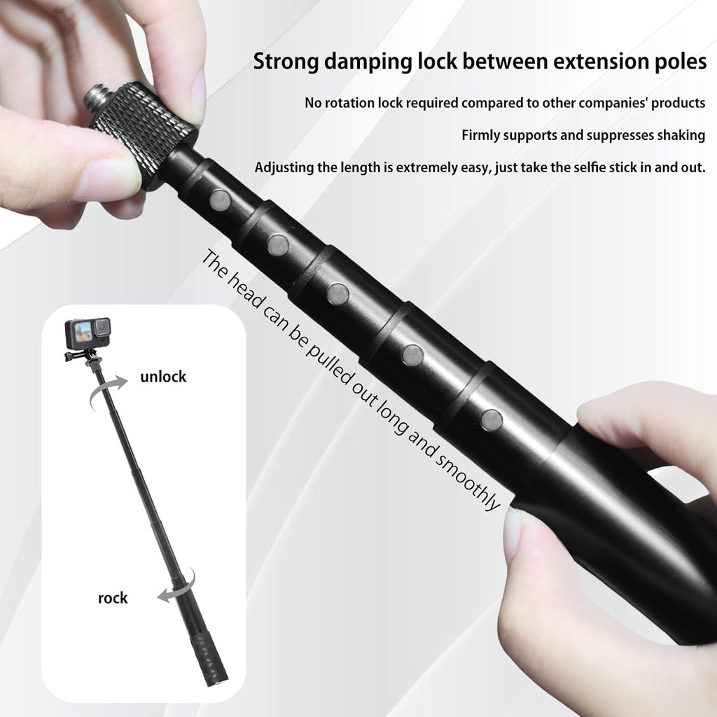 Bullet Time Handle Tripod for Insta360 X5 X4, 47" Selfie Stick