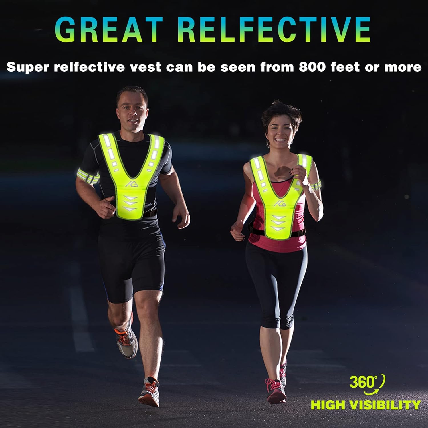 GoxRunx Reflective Running Vest Gear with Reflective Bands for Women Men Safety Reflective Vest for Walking Running Cycling at Night