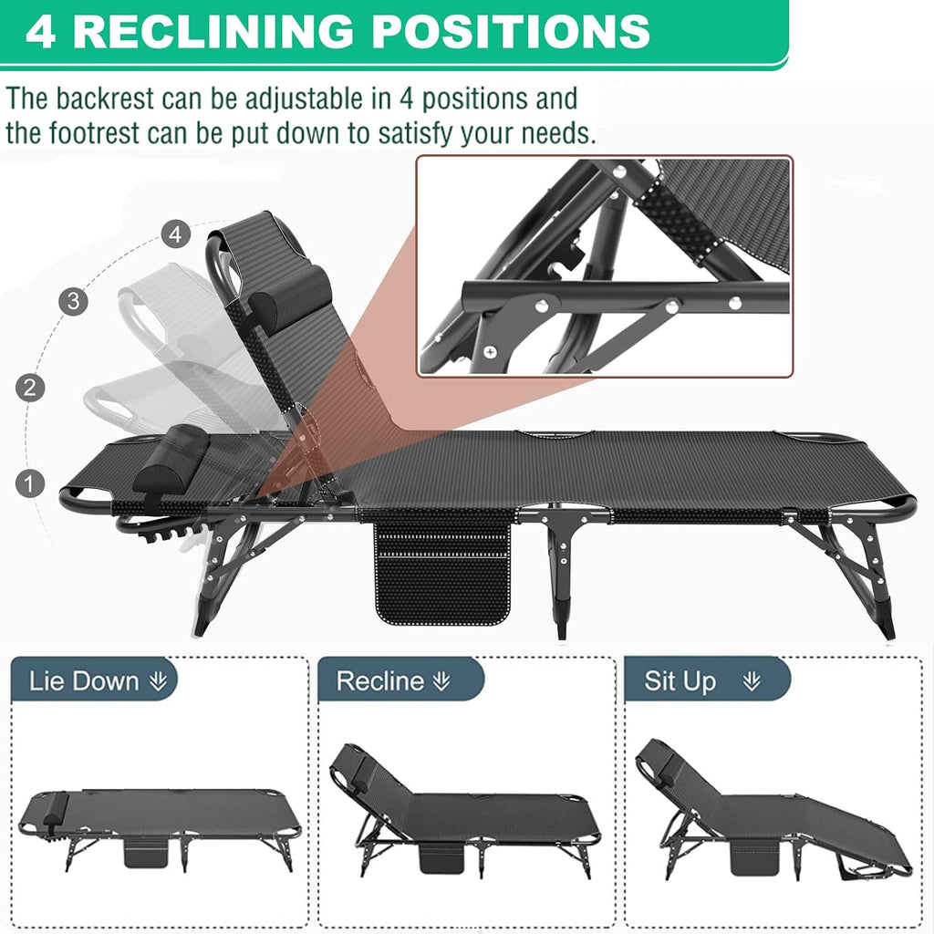 LILYPELLE Portable Folding Camping Cot with Mattress and Pillow for Adults