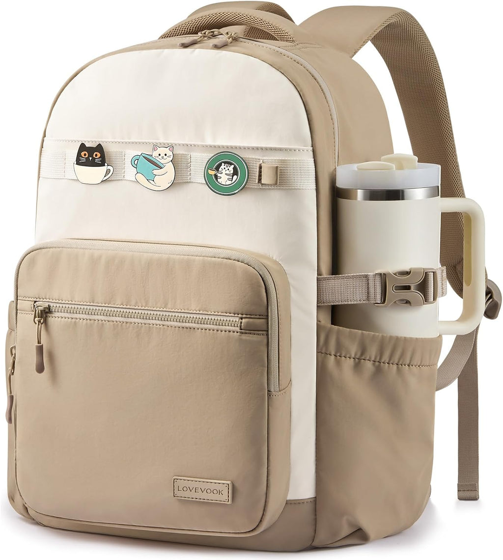 LOVEVOOK Laptop Backpack for Women Work Teacher with Tumbler Holder
