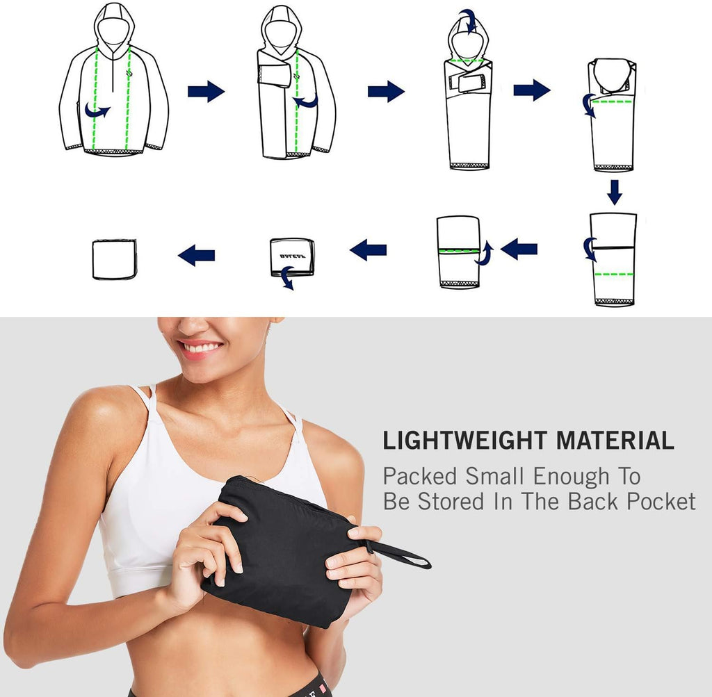 baleaf Packable Rain Jacket Women Waterproof Lightweight Jackets Hooded