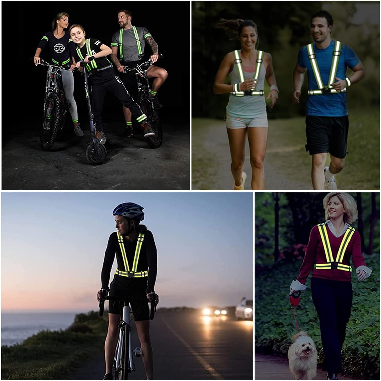 Reflective Vest, High Visibility Safety Vest Straps Reflective Gear for Night Running Walking Cycling for Men Women Kids