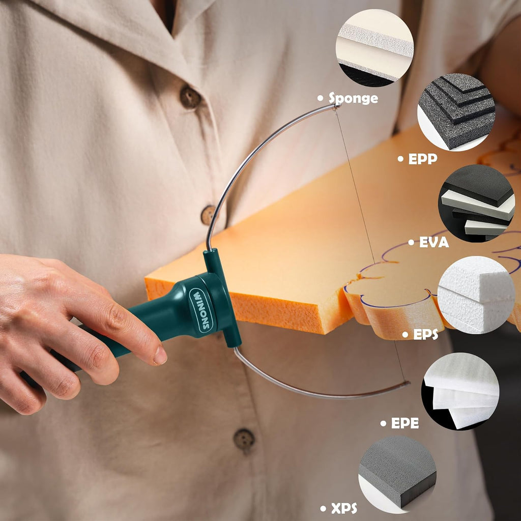WINONS Hot Wire Foam Cutter Tool, WFC0001 Polystyrene & Styrofoam Cutter 350°C (662°F), 3 Quick-Change Tips, Hot Wire Cutter for DIY Crafts, Cosplay Props and Sculpting (Kit of 3)