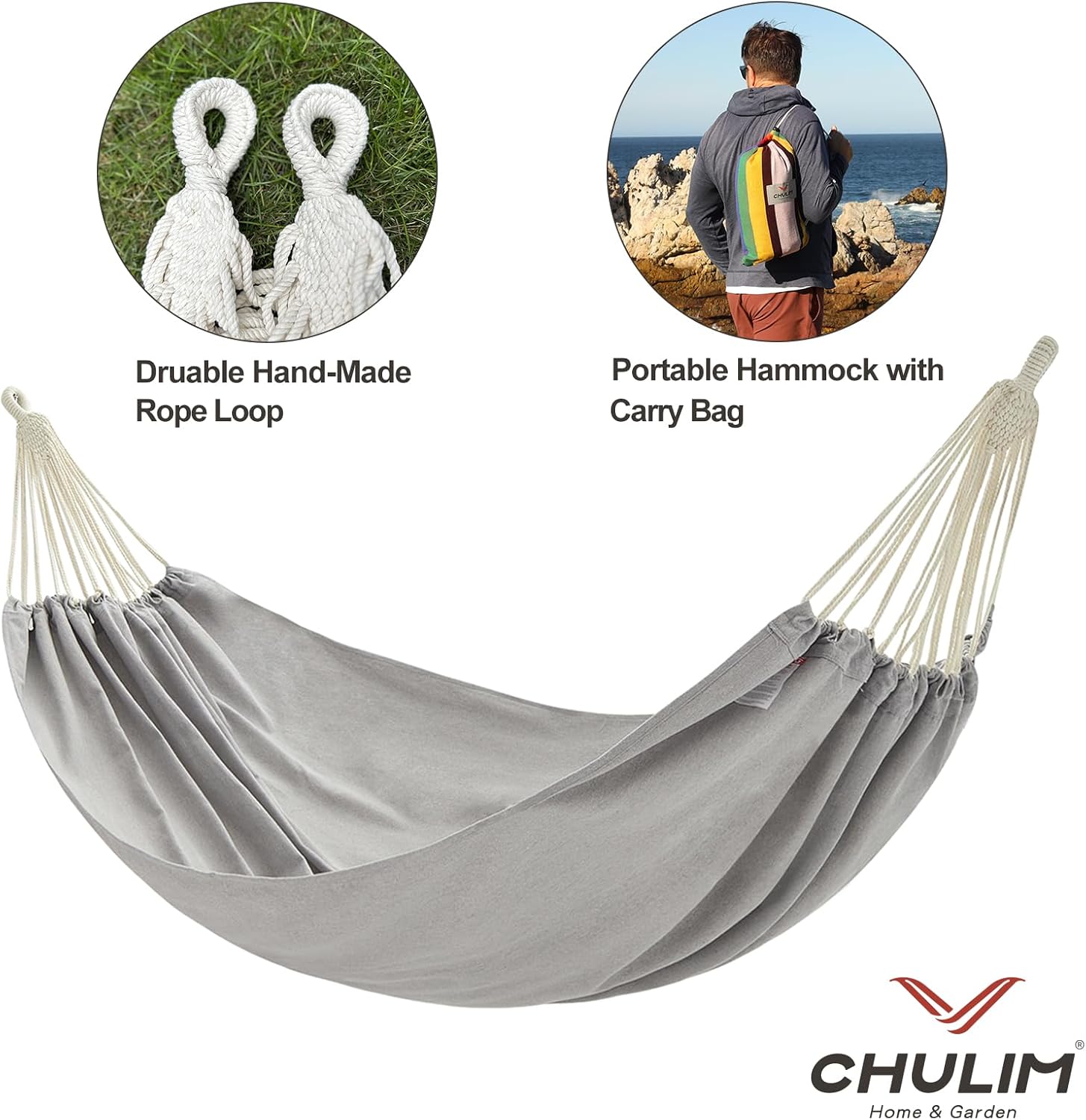 Brazilian Double Hammock with Tree Straps, Extra Large, 450 lbs Capacity