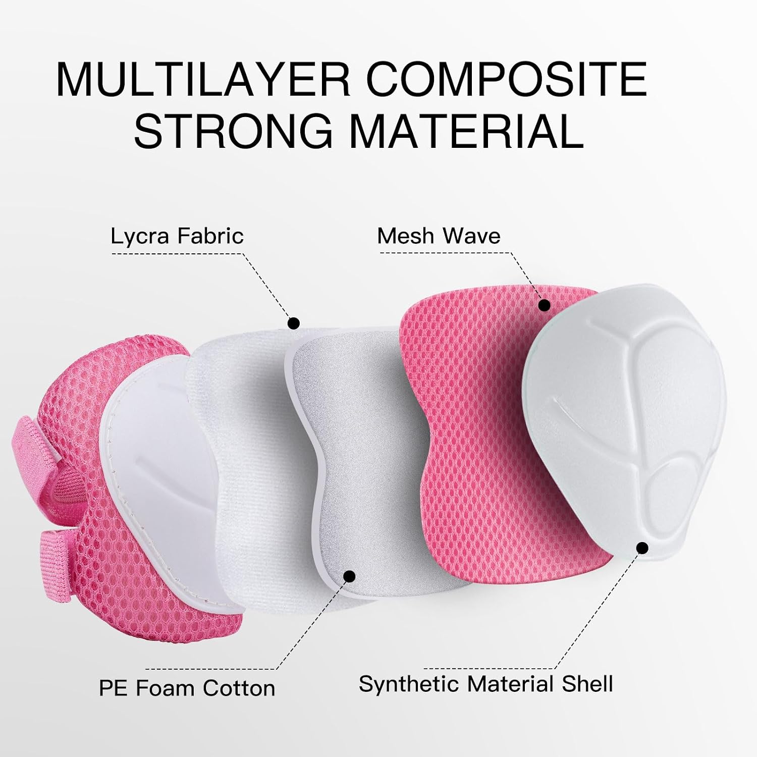 WayEee 6PCS Kids Protective Gear Set Knee Pads Elbow Pads Wrist Guards/3-14