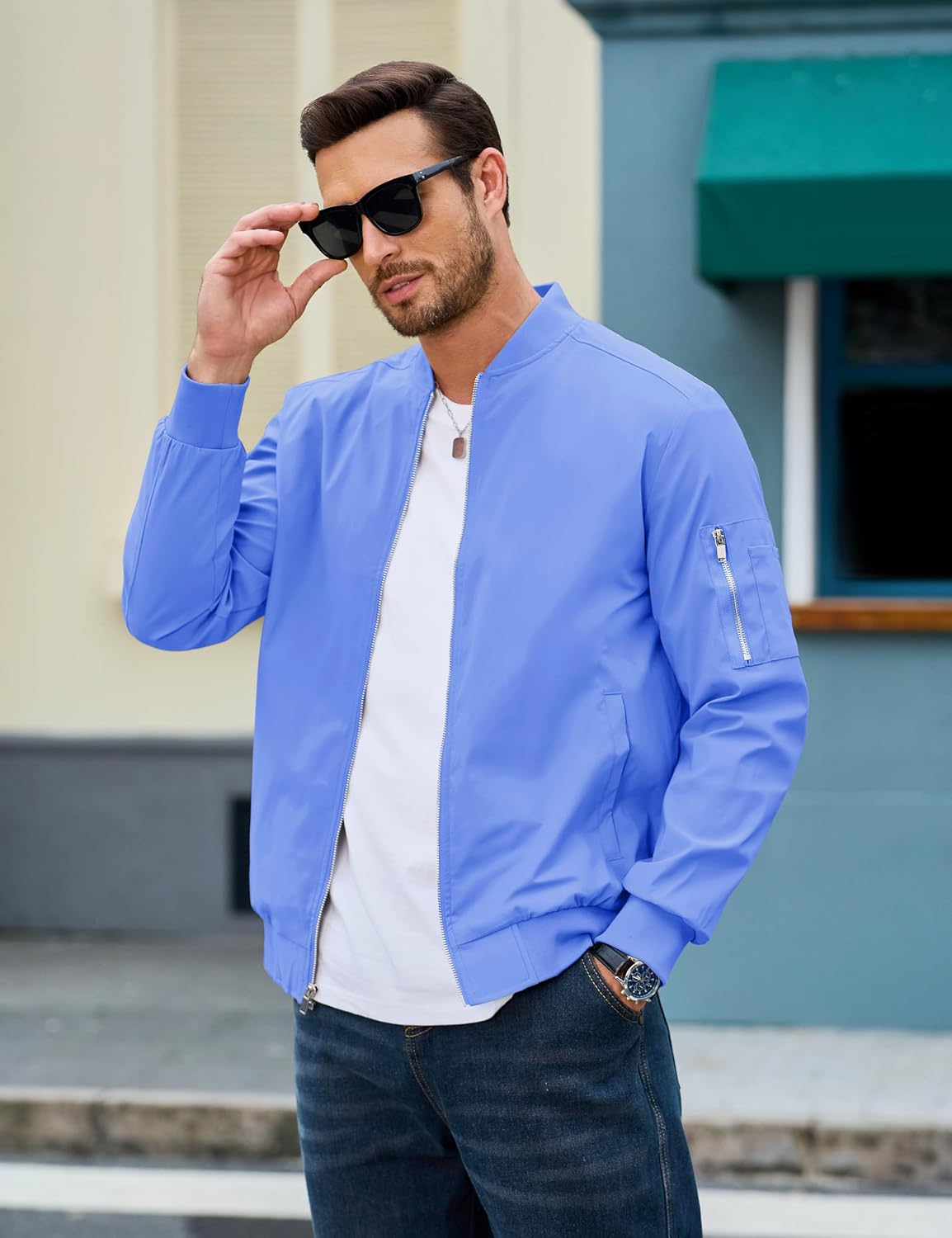 MAGCOMSEN Men's Bomber Jacket Lightweight Windbreaker Spring Fall Jacket