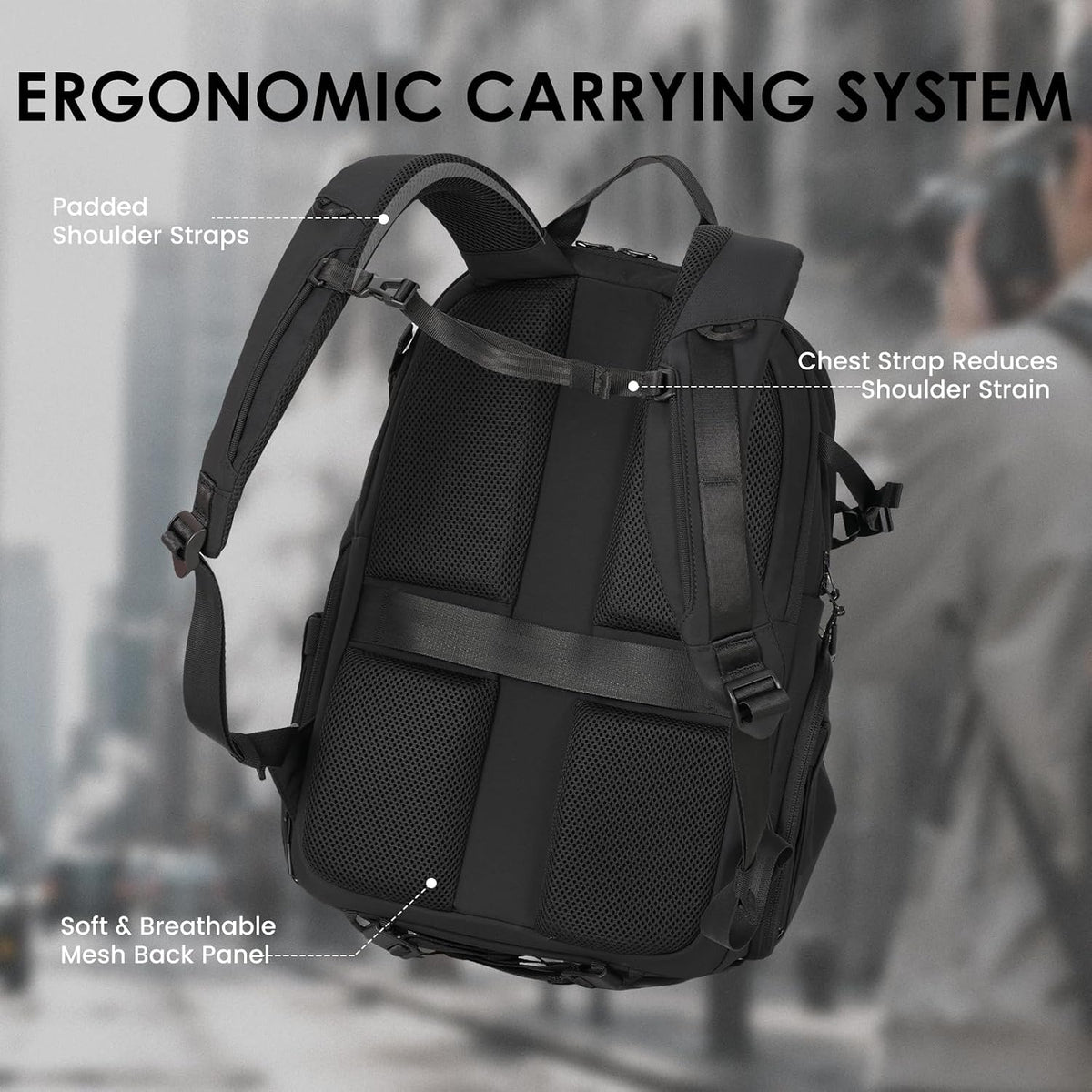 TARION Urban Camera Backpack for Photographers 21L ROVE FX21 Black