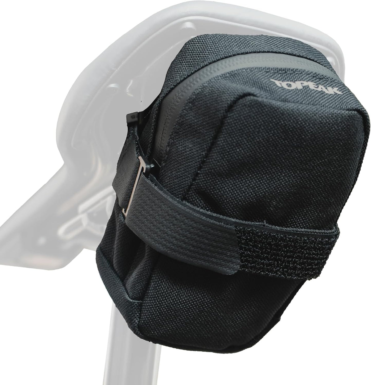 Topeak Elementa Seatbag XS – Compact Under-Saddle Bike Tool Bag in Black with Anti-Slip Fabric, Hook-and-Loop Mount & Durable 1000D Polyester – Discreet 0.2 L Storage for Tube & Levers