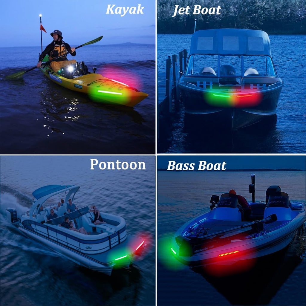 Navigation Lights For Boats Led, Boat Red and Green Bow Lights, Boat Night Fishing Lights, Deck Lights, IP67 Waterproof for Pontoon Boat Bas Boat Dinghy Kayak Jon Boat Yacht