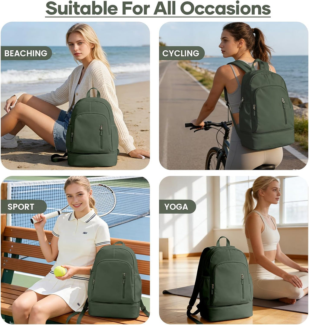 Gym Backpack for Women, Dance Volleyball Backpacks With Shoe Compartment