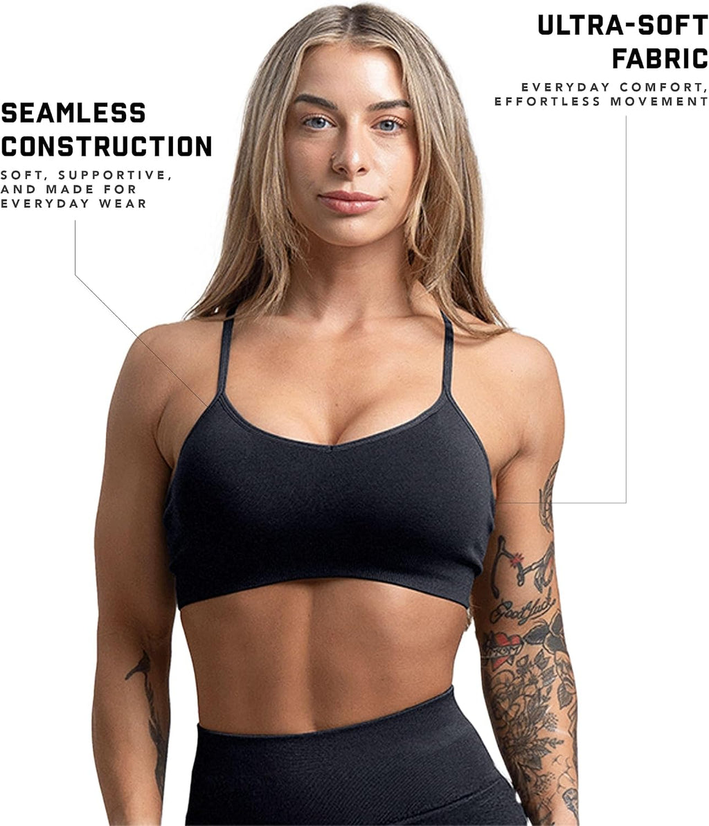 Gymreapers Seamless Sports Bra for Women - Wireless Compression Padded Supportive Bras for Gym, Yoga, & Fitness