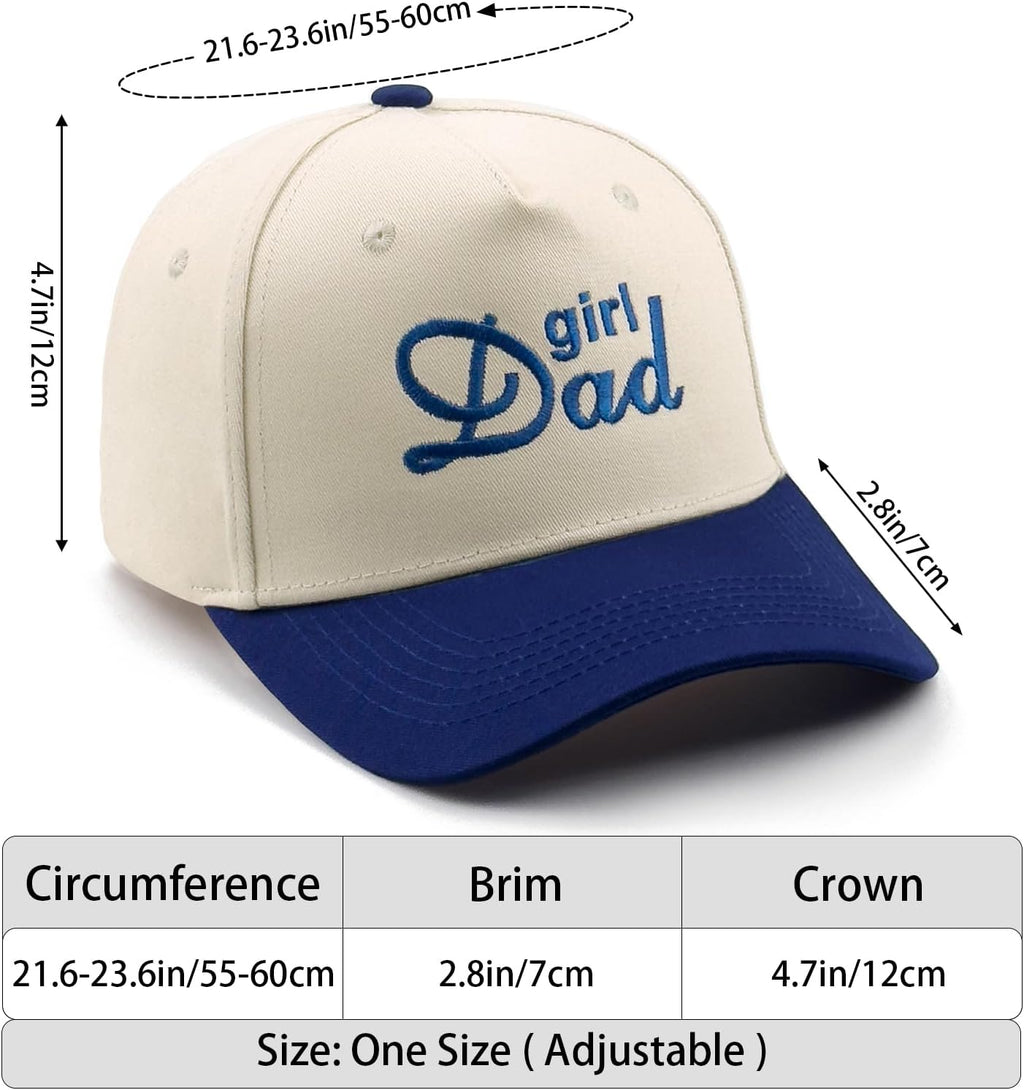Embroidered Boy Girl Dad Mom Two-Tone Baseball Cap, Classic Dad Hat for Men Women His Her, Family Theme Gift Ideas