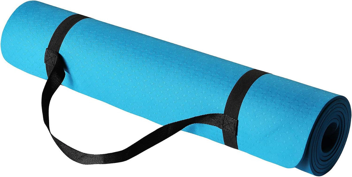 Amazon Basics 1/4 Inch Thick TPE Exercise Yoga Mat with Carrying Strap