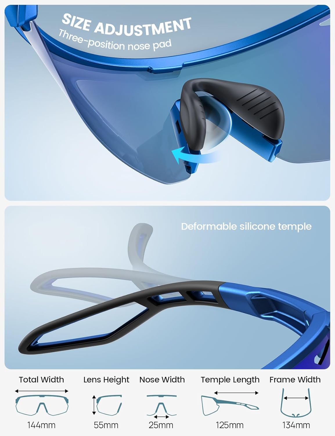 Lamicall 24g Polarized Sports Sunglasses for Men Women - UV400 Protection Sun Glasses for Baseball Running Cycling Fishing