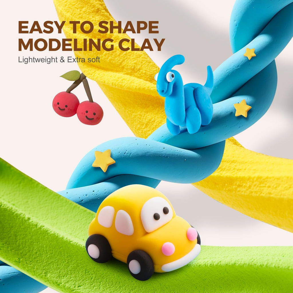 Jar Melo Air Dry Clay, Magic Modeling Clay Kit, 24 Colors with Storage Box