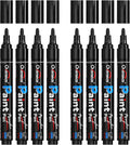 Overseas Black Acrylic Paint Markers 8 Pack, Medium Tip Paint Pens