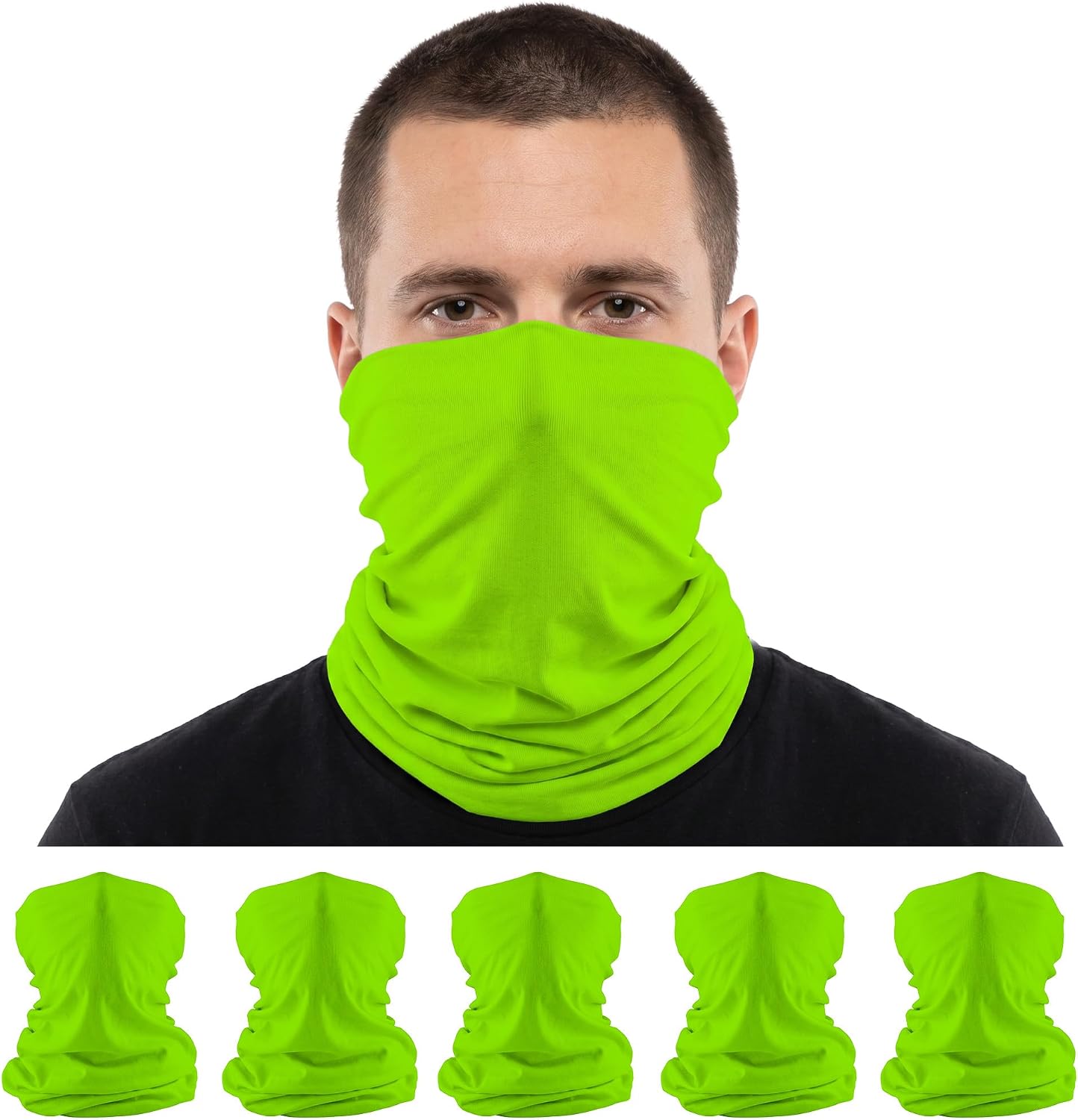 S A Soul of Adventure 5-Pack UV Face Shield | UV 30+ Multipurpose Neck Gaiter Balaclava for Adults | Multiple Color Packs