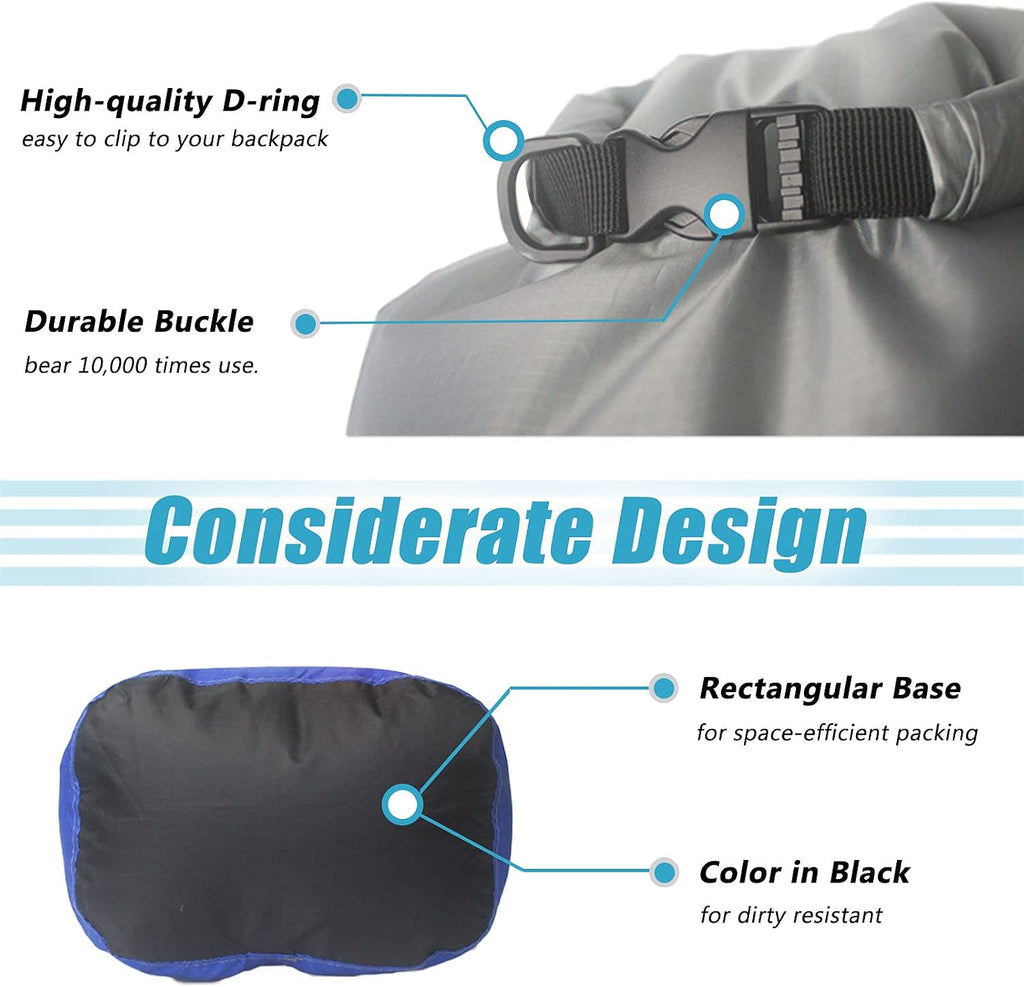 Frelaxy Dry Bag 3 Pack, Ultralight Waterproof Dry Sack for Outdoor Use
