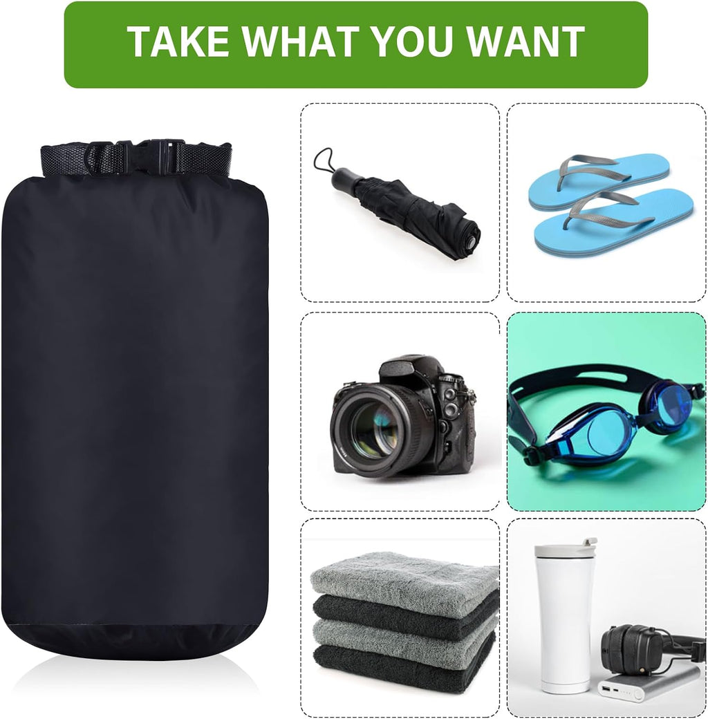 6 Pcs Waterproof Dry Bag Set for Kayaking & Camping,Bright