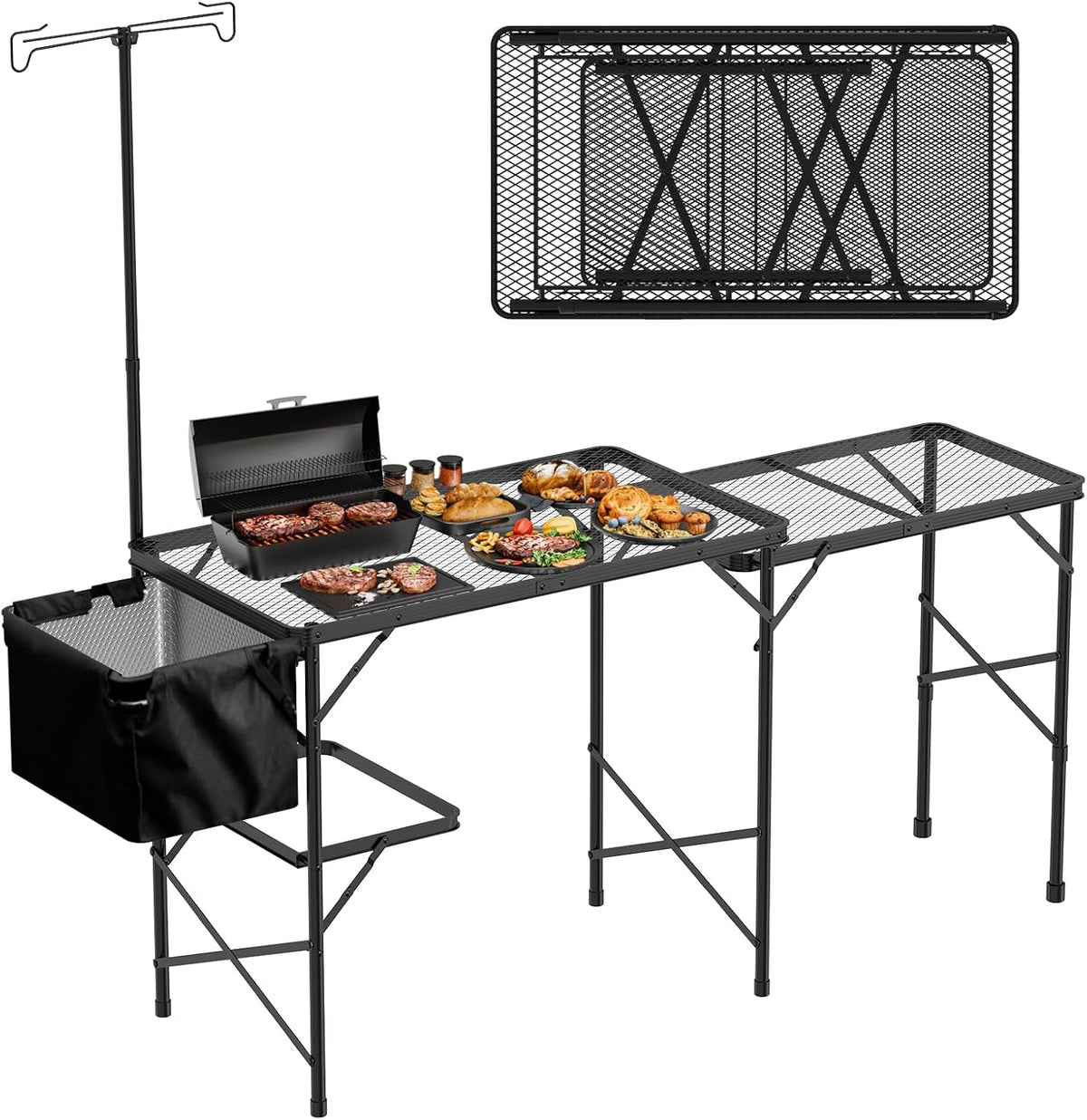 WildFinder Folding Table with 2 Wing Panels, 3x2 FT Foldable Camping Table