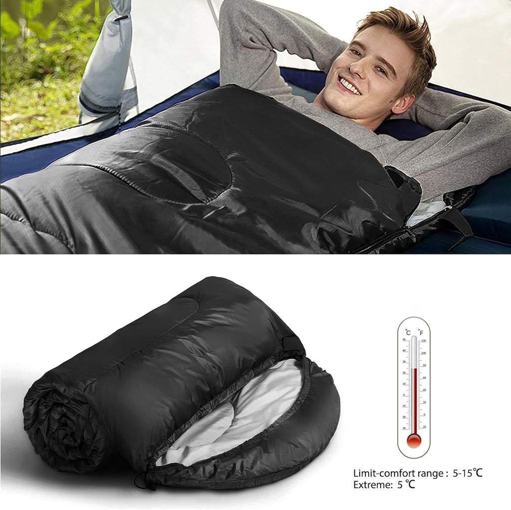 Envelope Camping Sleeping Bag Warm & Cool Weather for Adults