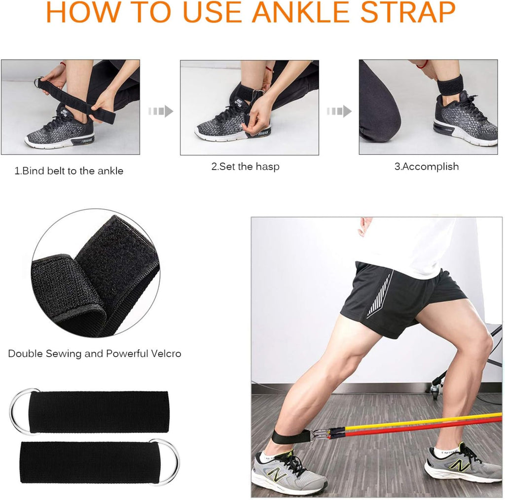 Resistance Bands Set, Workout Bands with Handles, 5 Levels