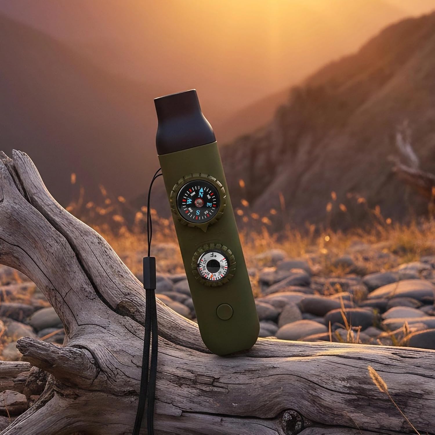 Multifunctional Survival Emergency Whistle for Kids with Compass Hiking Survival, Thermometer & Neck Lanyard | Emergency Safety Gear for Hiking, Camping, Kayaking, Boating, Climbing