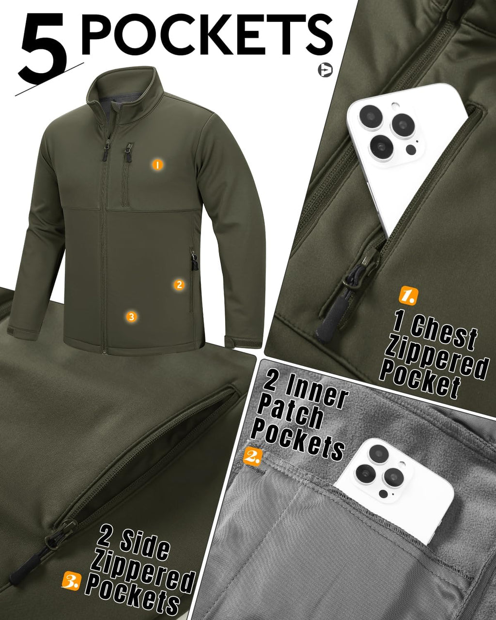 Outdoor Ventures Men's Softshell Jacket Waterproof Lightweight Rian Jacket