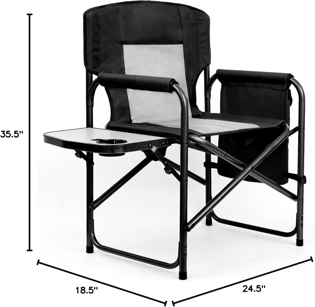 Yestomo Camping Chairs, Folding Chairs for Outside, Directors Chairs Foldable Adults Heavy Duty,Support to 450LBS