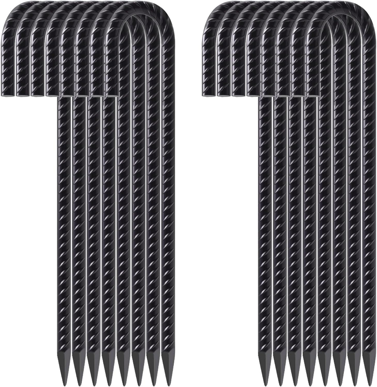 FEED GARDEN 12 Inch Rebar Stakes 8 Pack, Heavy Duty J Hook Ground Stakes