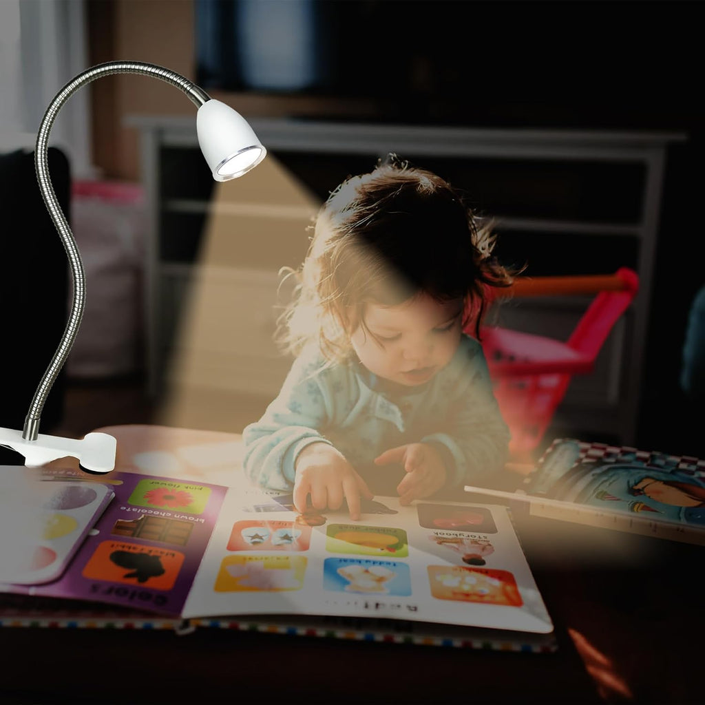 LALISU Desk lamp Eye-Caring Table Lamps, 360°Rotation LED Desk Clip Lamp