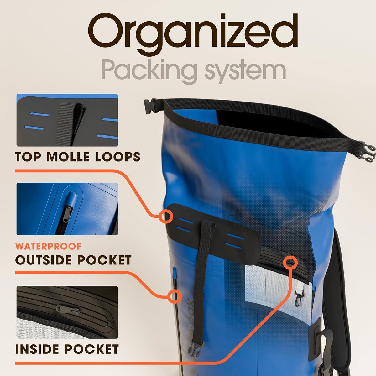 Waterproof Dry Bag Backpack 55L - Kayaking Boating Fishing Rafting Marine