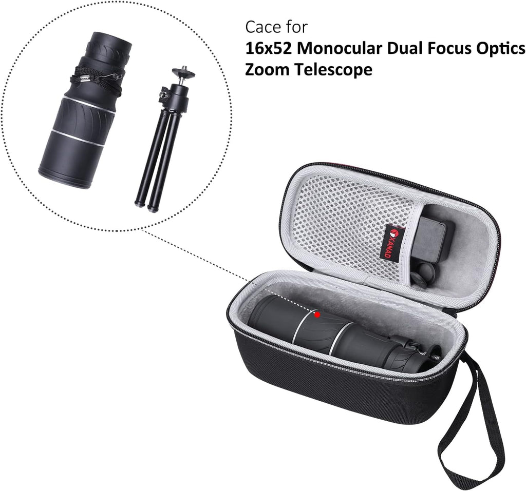 XANAD Monocular EVA Hard Case for Telescope Within Size 7.9 x 3.7 x 3.8 Inches - Travel Protective Carrying Storage Bag (Sale Case Only)