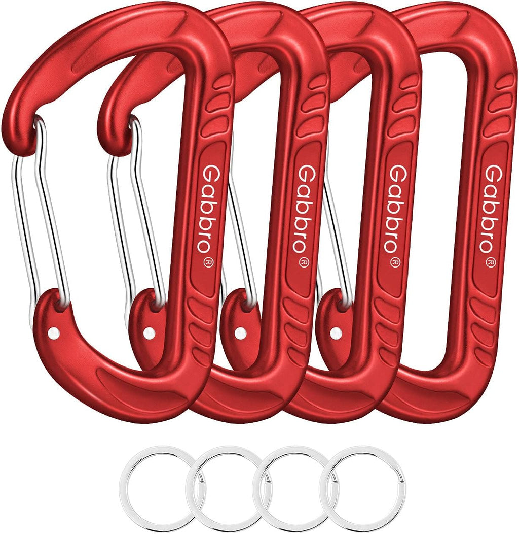 Gabbro Carabiner Clips Heavy Duty 12kN (2697 lbs), Wiregate Aluminum Lightweight Caribeener for Hammock, Hiking, Camping, Water Bottle, Dog Leash Harness, Keychains