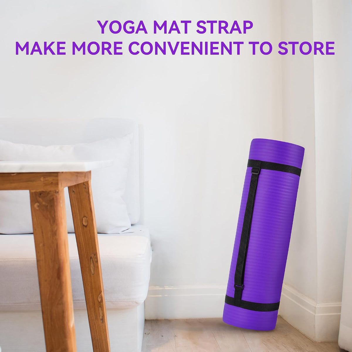 Fitvids 1/2-inch Thick High Density Exercise Yoga Mat with Carrying Strap