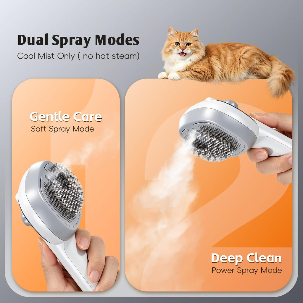 4 In 1 Cat Steam Brush for Grooming, Shedding, Massage, Bathing,Anti-Static