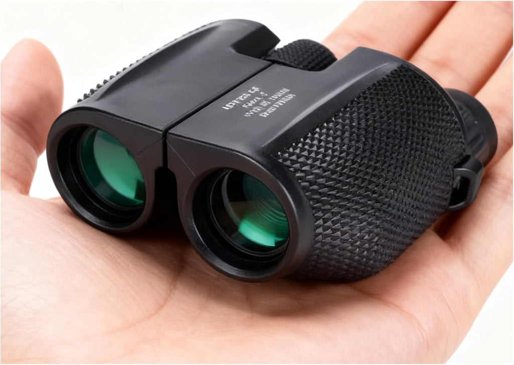 10x25 Compact Small Binoculars for Adults, Large Eyepiece Binocular with Low Light Vision,High Powered Easy Focus Binoculars for Bird Watching,Outdoor Hunting,Sport Games,Theater and Concerts