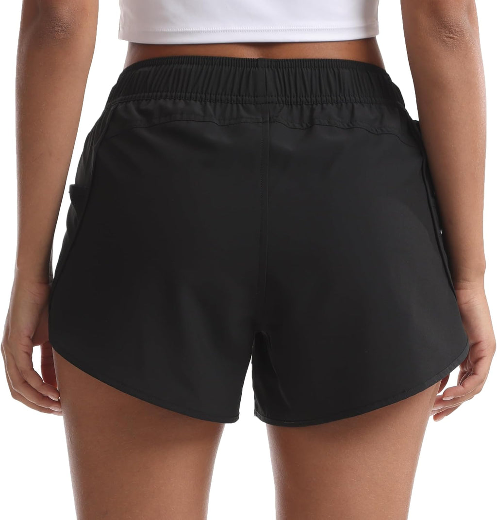 Women's Athletic Hiking Shorts with Liner Quick-Dry Workout Running Shorts