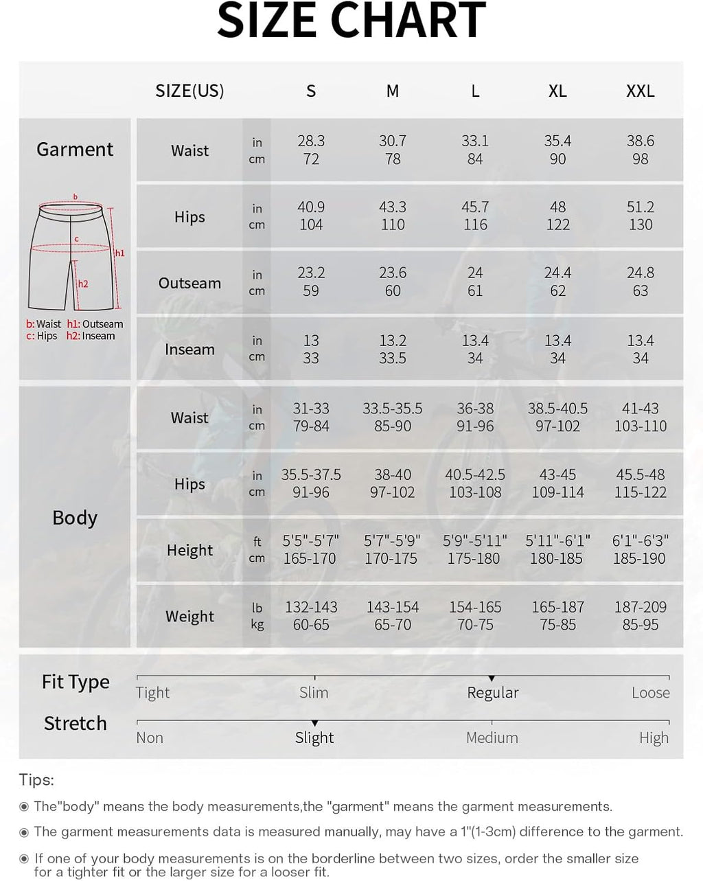 ARSUXEO Men's Loose Fit Cycling Shorts Mountain Bike Shorts Water Ressistant 1903