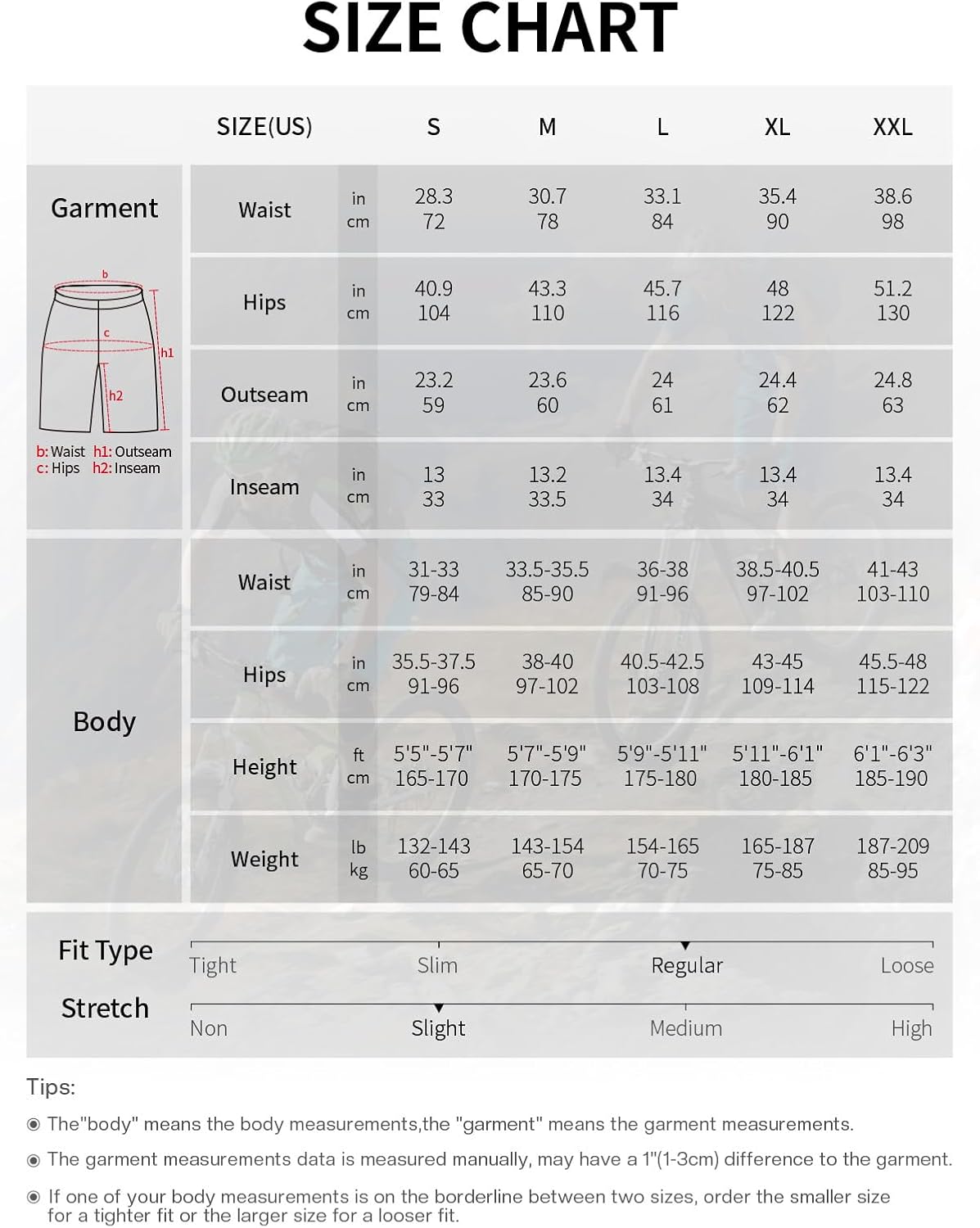 ARSUXEO Men's Loose Fit Cycling Shorts Mountain Bike Shorts Water Ressistant 1903