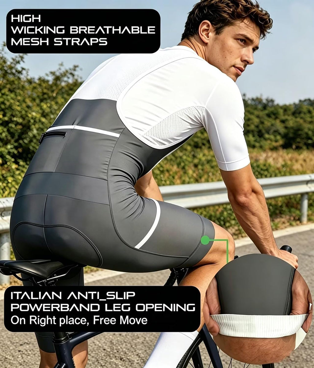 CEROTIPOLAR Men's Cycling Bib Shorts with 4D MaxCool Pad, Ergonomic Cut