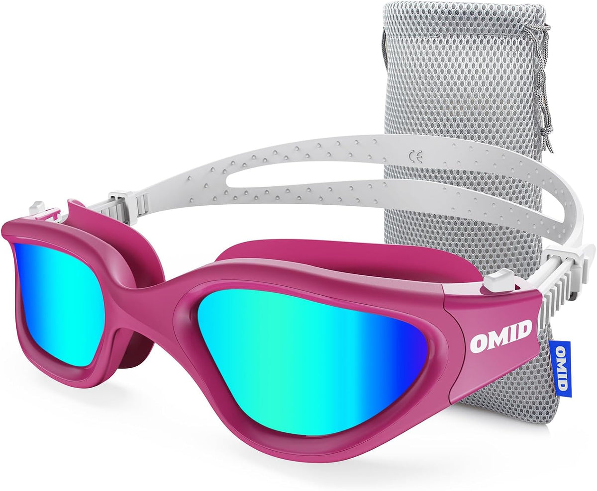 OMID Swim Goggles, P2 Polarized Swimming Goggles for Men Anti-fog Goggles Swimming for Adult Women