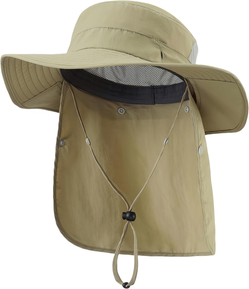 Home Prefer UPF 50+ Wide Brim Sun Hats with Neck Flap Sun Protection Hat for Men Women Gardening Fishing Summer Bucket Hat