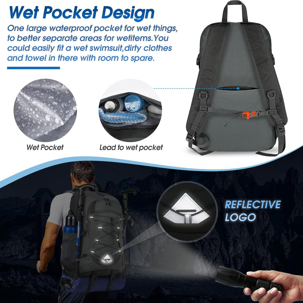 IGOLUMON Hiking Backpack 40L Packable Lightweight Camping Daypack Men Women